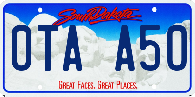 SD license plate 0TAA50