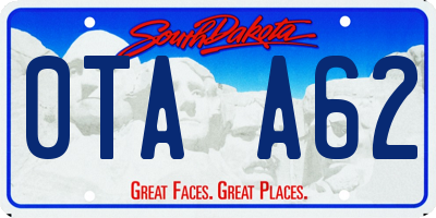 SD license plate 0TAA62