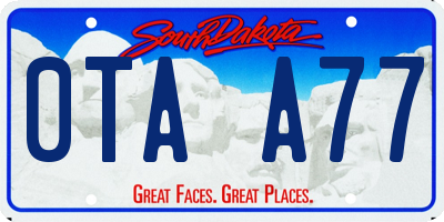 SD license plate 0TAA77
