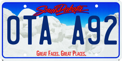 SD license plate 0TAA92