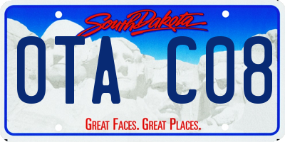 SD license plate 0TAC08