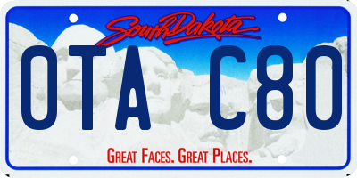 SD license plate 0TAC80