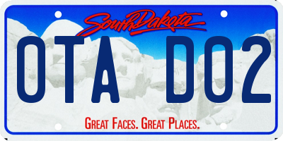 SD license plate 0TAD02