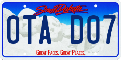 SD license plate 0TAD07