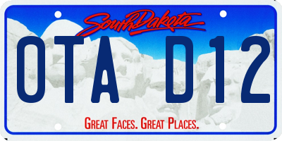 SD license plate 0TAD12