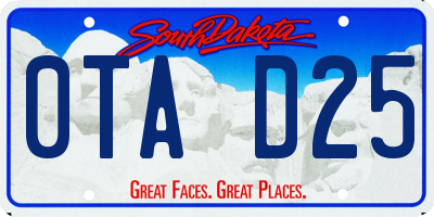 SD license plate 0TAD25