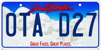 SD license plate 0TAD27