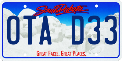 SD license plate 0TAD33