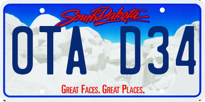 SD license plate 0TAD34