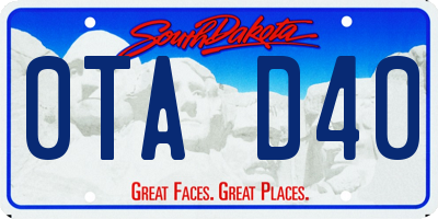 SD license plate 0TAD40