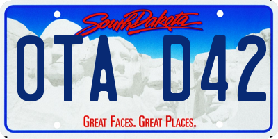 SD license plate 0TAD42