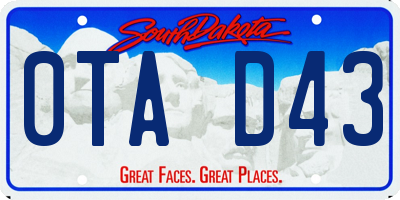 SD license plate 0TAD43