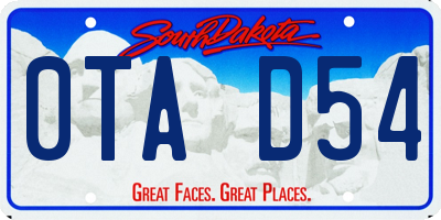 SD license plate 0TAD54