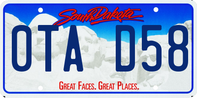 SD license plate 0TAD58