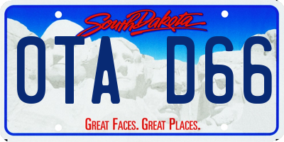 SD license plate 0TAD66
