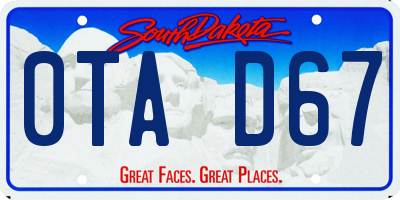SD license plate 0TAD67