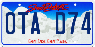 SD license plate 0TAD74
