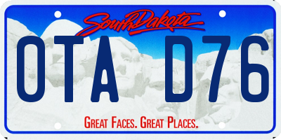 SD license plate 0TAD76