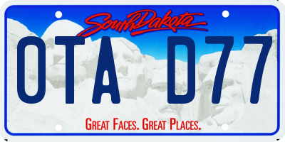 SD license plate 0TAD77