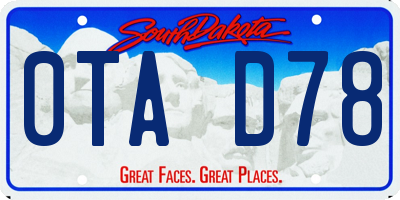 SD license plate 0TAD78