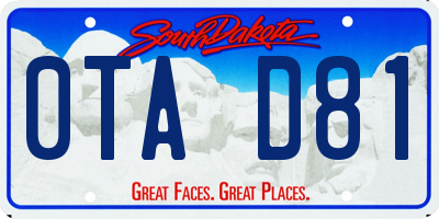SD license plate 0TAD81