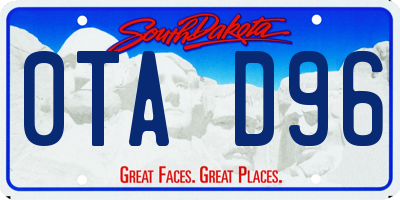 SD license plate 0TAD96