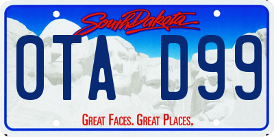SD license plate 0TAD99