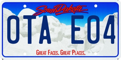 SD license plate 0TAE04