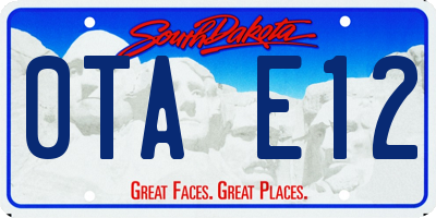 SD license plate 0TAE12