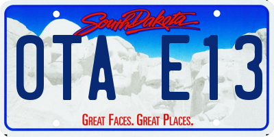 SD license plate 0TAE13