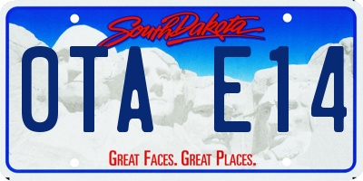 SD license plate 0TAE14