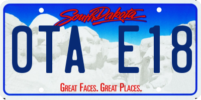 SD license plate 0TAE18
