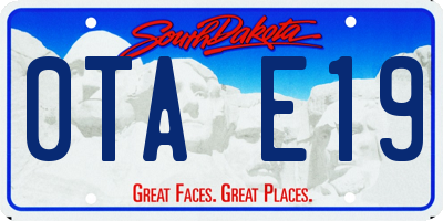 SD license plate 0TAE19