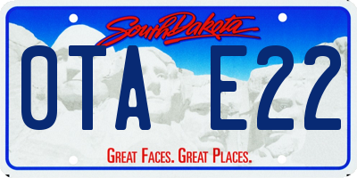 SD license plate 0TAE22