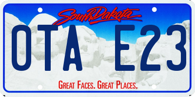 SD license plate 0TAE23
