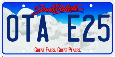 SD license plate 0TAE25