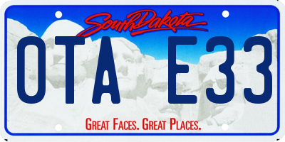 SD license plate 0TAE33