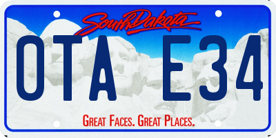 SD license plate 0TAE34