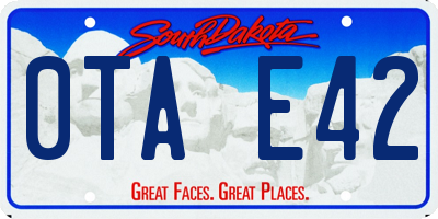 SD license plate 0TAE42