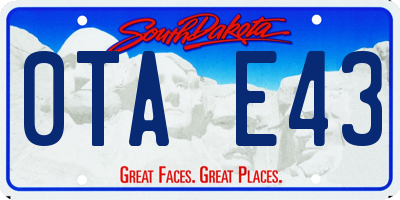 SD license plate 0TAE43