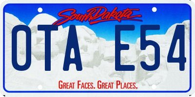 SD license plate 0TAE54