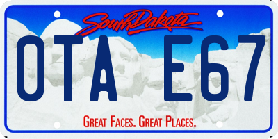 SD license plate 0TAE67
