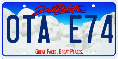 SD license plate 0TAE74