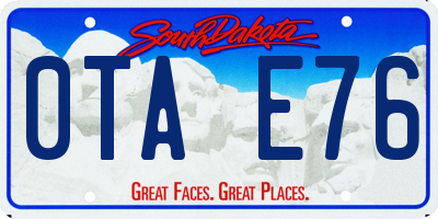 SD license plate 0TAE76