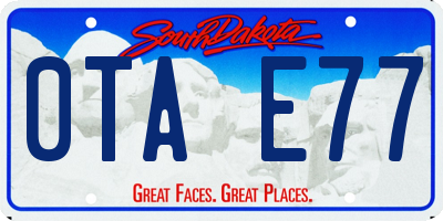 SD license plate 0TAE77