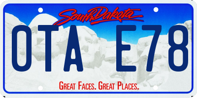 SD license plate 0TAE78