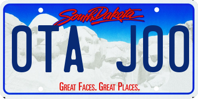SD license plate 0TAJ00