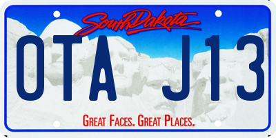 SD license plate 0TAJ13