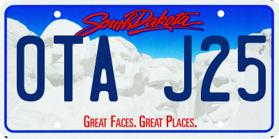 SD license plate 0TAJ25