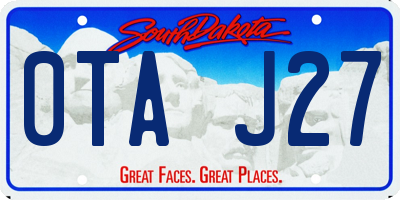 SD license plate 0TAJ27